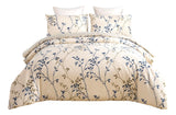 Tache Poplin Cotton Elegant Leaf Vine Cream Beige Duvet Cover (JHW-842) from Tache Home Fashion