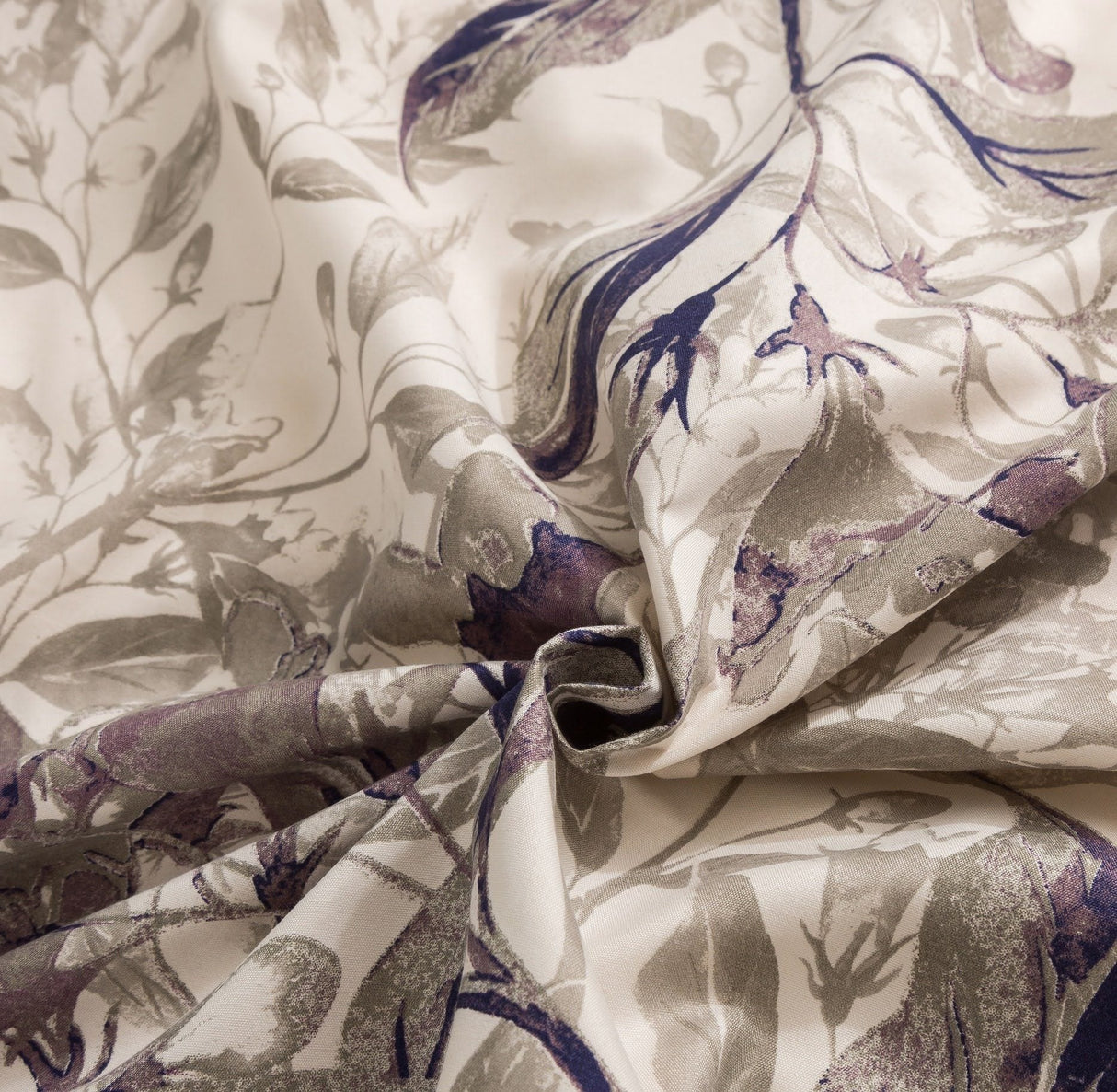 Tache Microfiber Abstract Wispy Leaf Taupe Grey Duvet Cover (JHW-843) from Tache Home Fashion