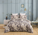 Tache Microfiber Abstract Wispy Leaf Taupe Grey Duvet Cover (JHW-843) from Tache Home Fashion