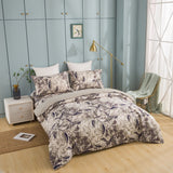 Tache Microfiber Abstract Wispy Leaf Taupe Grey Duvet Cover (JHW-843) from Tache Home Fashion