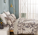 Tache Microfiber Abstract Wispy Leaf Taupe Grey Duvet Cover (JHW-843) from Tache Home Fashion