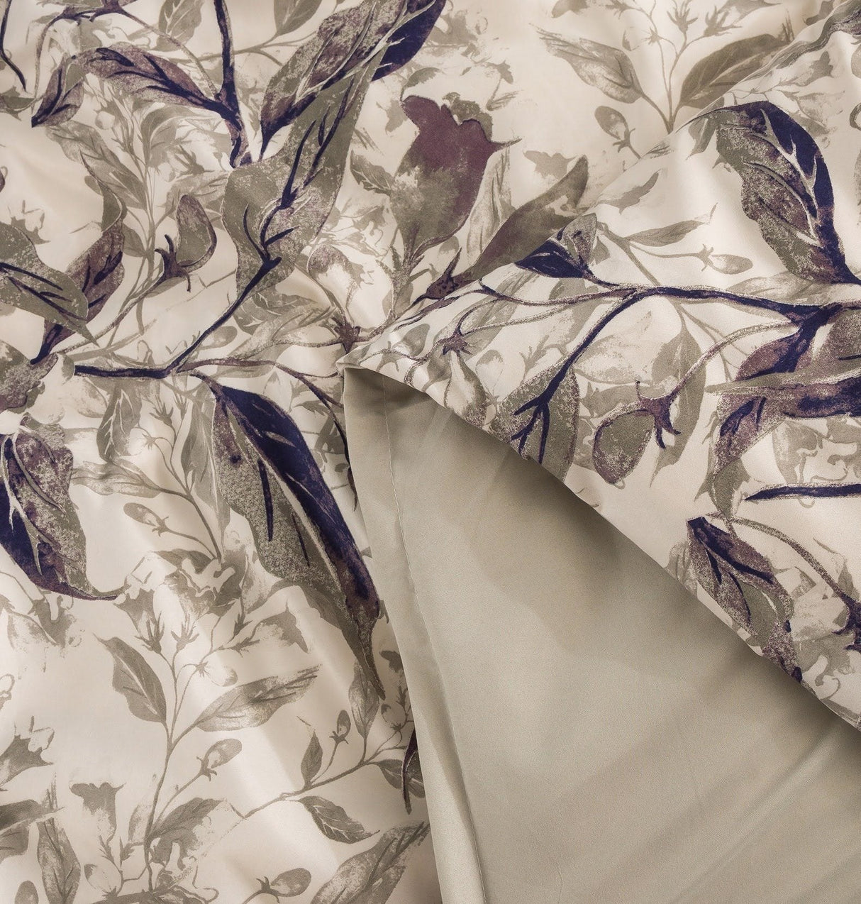 Tache Microfiber Abstract Wispy Leaf Taupe Grey Duvet Cover (JHW-843) from Tache Home Fashion