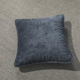 Tache Velvet Dreams Navy Blue Plush Waves Cushion Covers / Euro Sham (JHW-852BL)