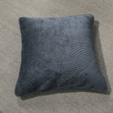 Tache Velvet Dreams Navy Blue Plush Waves Cushion Covers / Euro Sham (JHW-852BL)