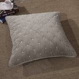 Tache Velvet Dreams Sand Taupe Beige Plush Diamond Tufted Cushion Covers / Euro Sham (JHW-853B)