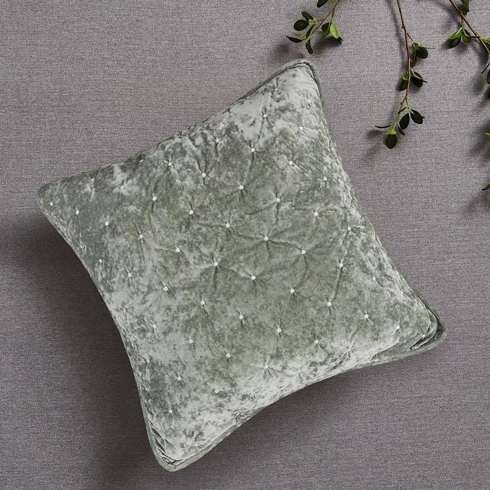 Tache Velvet Dreams Light Green Plush Diamond Tufted Cushion Covers / Euro Sham (JHW-853G) from Tache Home Fashion