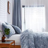 Tache Velvet Dreams Light Blue Plush Diamond Tufted Cushion Covers / Euro Sham (JHW-853LB)
