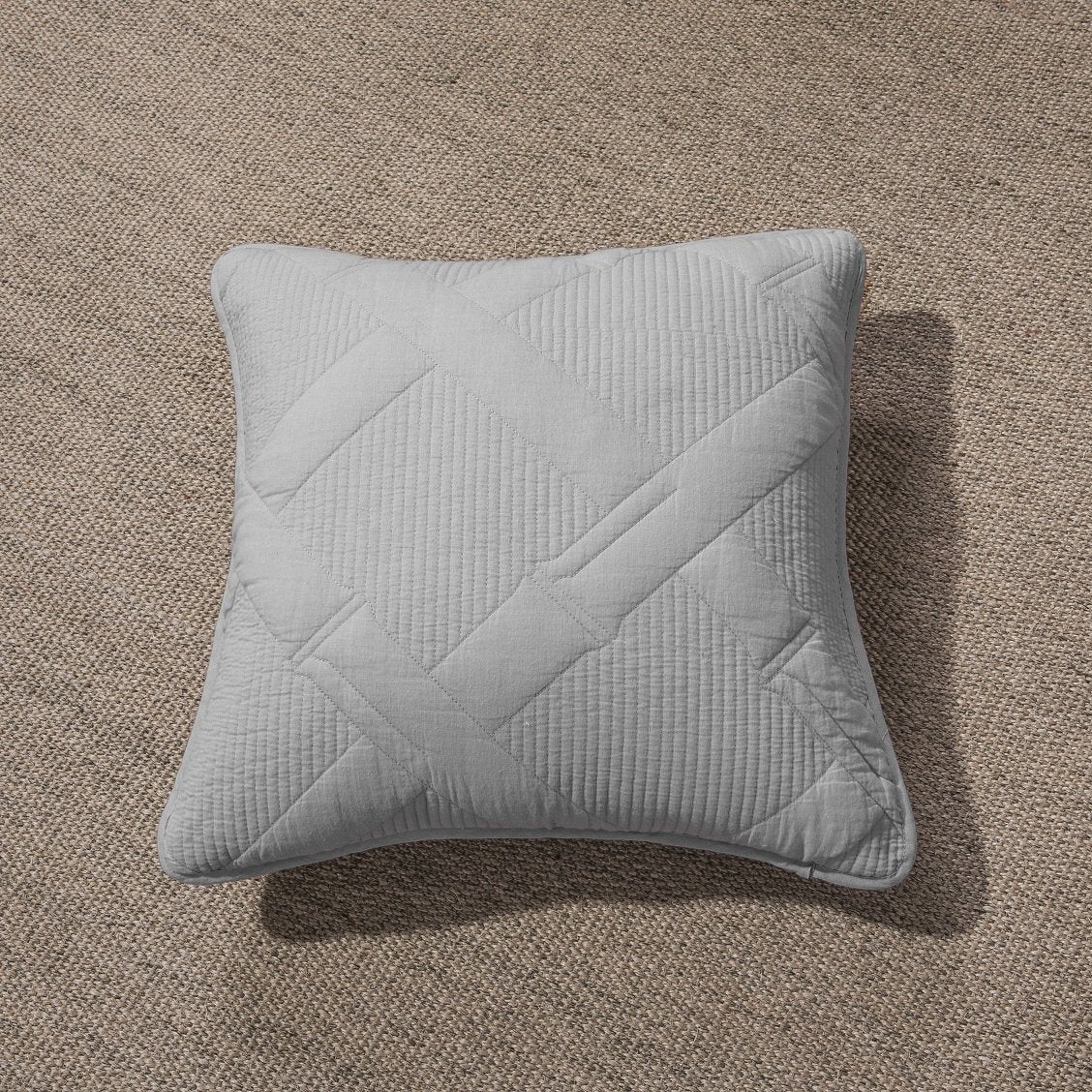Tache Cotton Light Grey Silver Soothing Pastel Cushion Covers / Euro Sham (JHW-862)