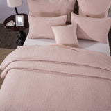 Tache Cotton Stone Washed Soothing Pastel Rustic Blush Pink Cushion Covers / Euro Sham (JHW-863)