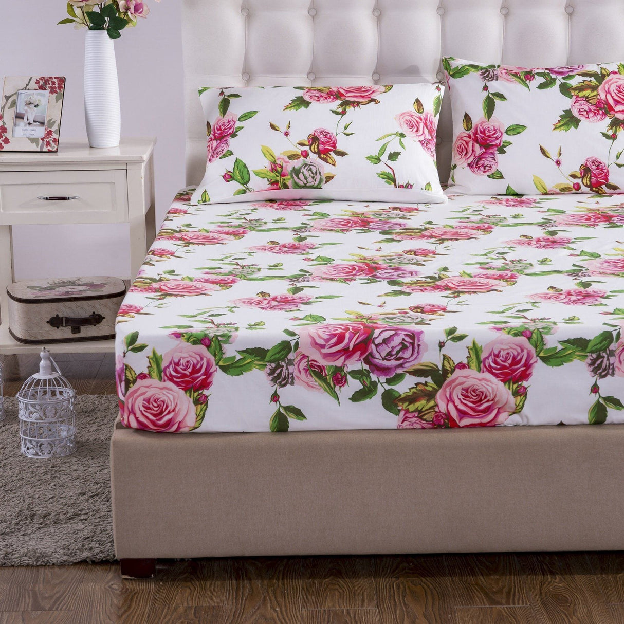DaDa Bedding Bed in a Bag Bundle Set - Romantic Roses Lovely Blooming Floral Bedding Set (JHW-879) from DaDalogy Bedding Collection