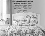 DaDa Bedding Bed in a Bag Bundle Set - Romantic Roses Lovely Blooming Floral Bedding Set (JHW-879) from DaDalogy Bedding Collection