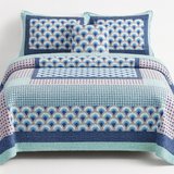 DaDa Bedding Mediterranean Blue Mint Green Patchwork Quilted Bedspread Set (JHW-884) from DaDalogy Bedding Collection