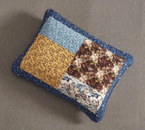Tache Cotton Patchwork White Blue Yellow Brown Floral Prairie Sunset Pillow Sham (JHW-887)