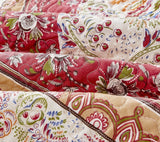 DaDa Bedding Rustic Bohemian Cranberry Sage Chevron Floral Bedspread Set (JHW-924) from DaDalogy Bedding Collection