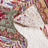 DaDa Bedding Rustic Bohemian Cranberry Sage Chevron Floral Bedspread Set (JHW-924) from DaDalogy Bedding Collection