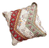 DaDa Bedding Bohemian Cranberry Sage Chevron Floral Euro Pillow Sham Cover, 26" x 26" (JHW924) from DaDalogy Bedding Collection