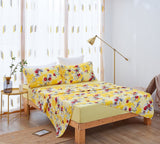 DaDa Bedding Bed in a Bag Bundle Set - Radiant Sunshine Yellow Hummingbirds Floral Bedding Set (JHW-925) from DaDalogy Bedding Collection