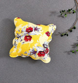 DaDa Bedding Set of 2 Sunshine Yellow Hummingbirds Floral Scalloped Throw Pillow Covers, 18" (JHW925) from DaDalogy Bedding Collection