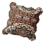 DaDa Bedding Set of 2-Pieces Rustic Earthy Cross Motif Folk Scalloped Throw Pillow Covers, 18" x 18" (JHW944) from DaDalogy Bedding Collection