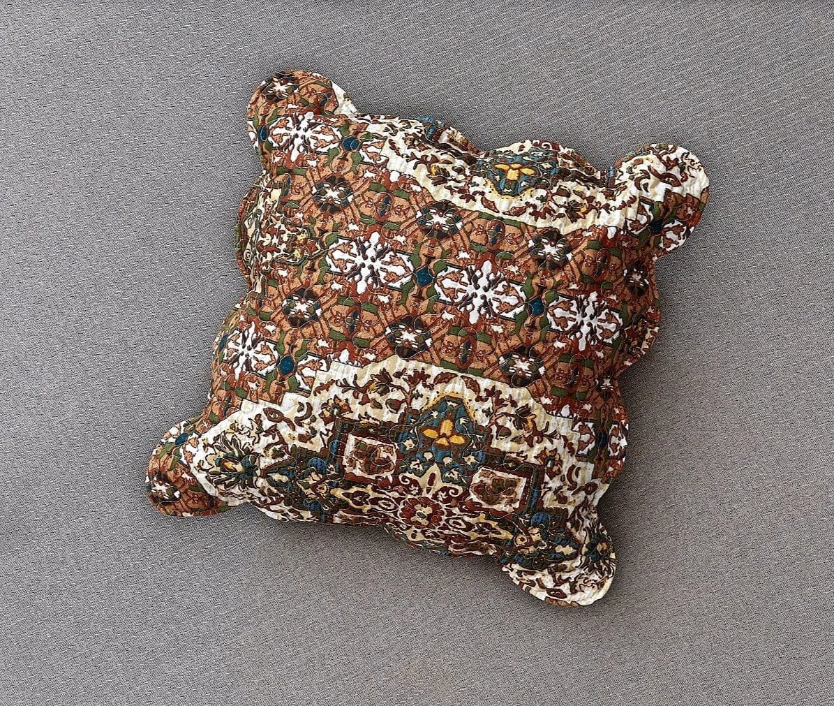 DaDa Bedding Set of 2-Pieces Rustic Earthy Cross Motif Folk Scalloped Throw Pillow Covers, 18" x 18" (JHW944) from DaDalogy Bedding Collection