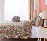 DaDa Bedding Rustic Earthy Cross Motif Folk Ogee Moroccan Scalloped Quilted Bedspread Set (JHW-944) from DaDalogy Bedding Collection