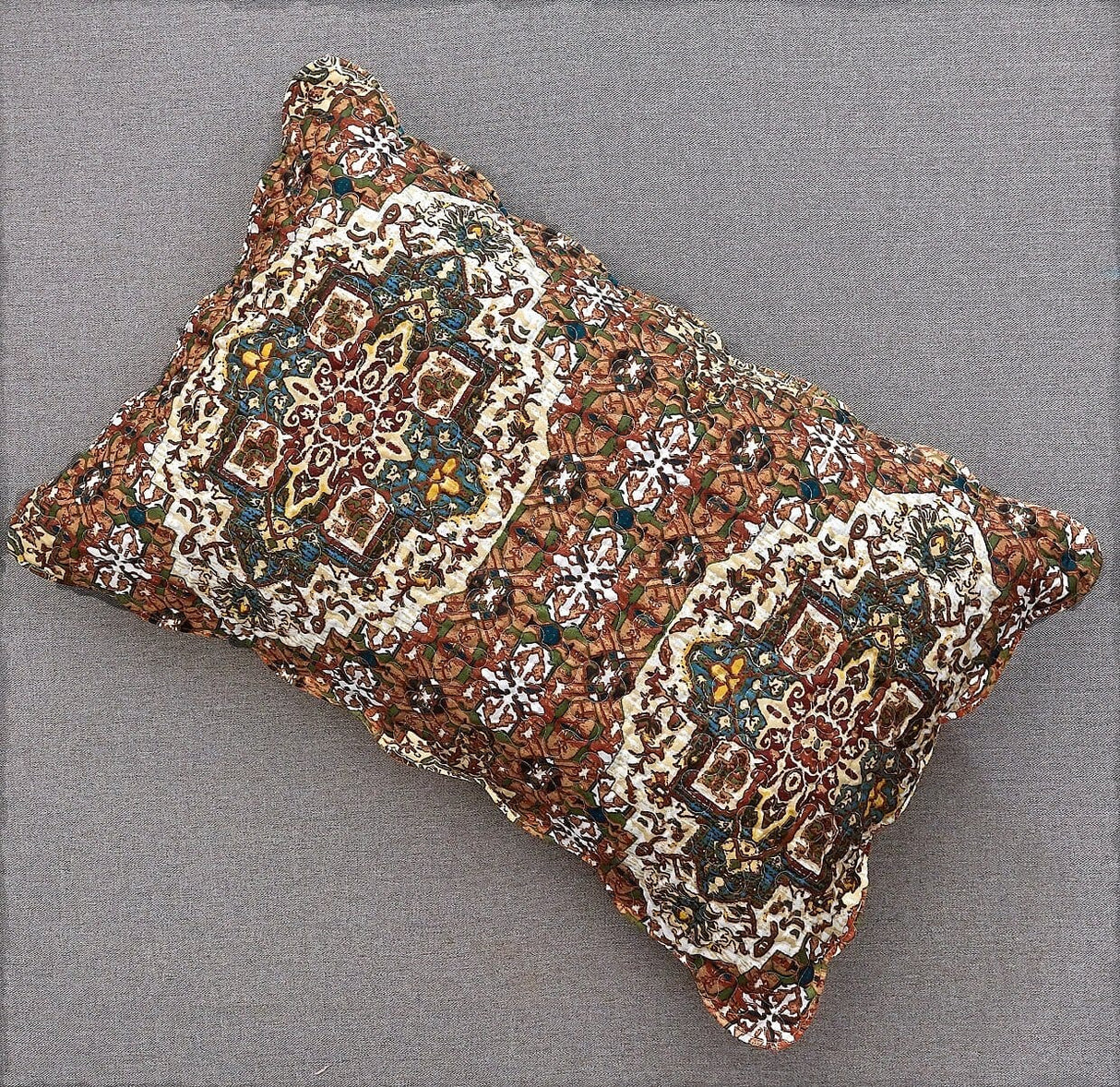 DaDa Bedding Rustic Earthy Cross Motif Folk Ogee Moroccan Scalloped Quilted Bedspread Set (JHW-944) from DaDalogy Bedding Collection