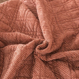 DaDalogy Bedding Terracotta Coral Brick Orange Soft Velour Corduroy Bedspread Set (JHW952) from DaDalogy Bedding Collection