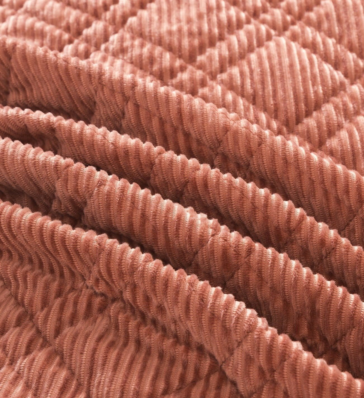DaDalogy Bedding Terracotta Coral Brick Orange Soft Velour Corduroy Bedspread Set (JHW952) from DaDalogy Bedding Collection