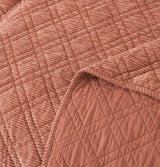 DaDalogy Bedding Terracotta Coral Brick Orange Soft Velour Corduroy Bedspread Set (JHW952) from DaDalogy Bedding Collection