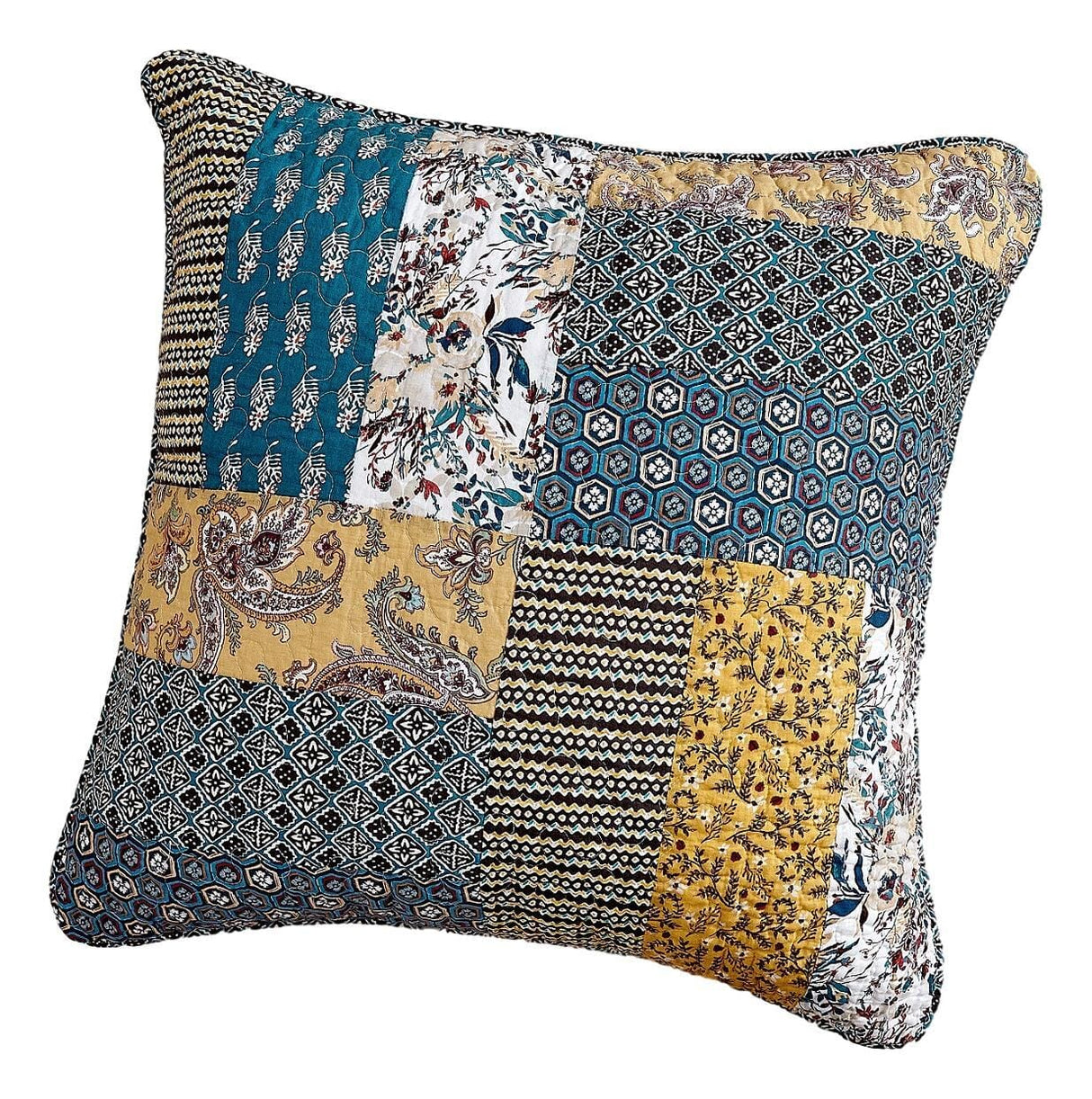 DaDalogy Bedding Honey Cove Floral Patchwork Euro Pillow Sham Cover, 26" x 26" (JHW957) from DaDalogy Bedding Collection