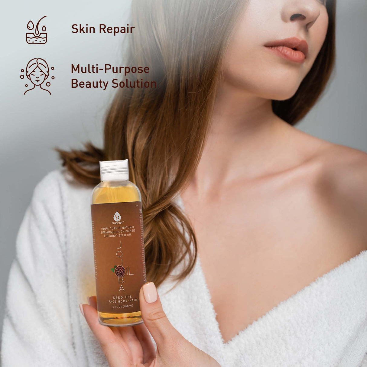 100% Pure & Natural Golden Jojoba Oil 6 Oz from Pursonic