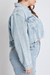 Women's Plus Cropped Denim Jacket Jacket From YMI JEANS
