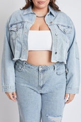 Women's Plus Cropped Denim Jacket Jacket From YMI JEANS
