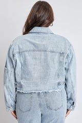 Women's Plus Cropped Denim Jacket Jacket From YMI JEANS