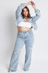 Women's Plus High Rise Relaxed Wide Leg Jeans  From YMI JEANS