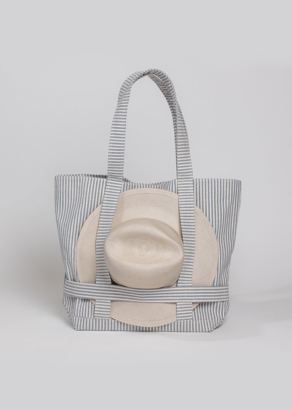 The Original Canvas Traveler Bag- Navy Stripe from Hat Attack New York