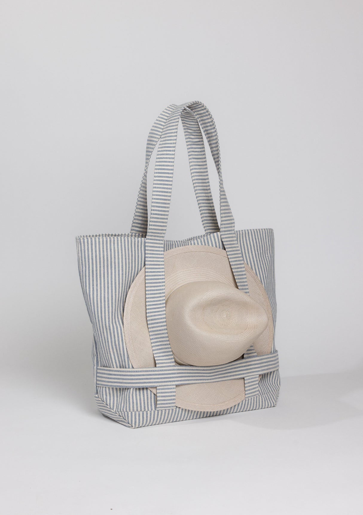 The Original Canvas Traveler Bag- Navy Stripe from Hat Attack New York