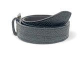 Handmade Leather Belt | American Shrunken Bison | Black from Jack Foster