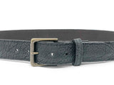 Handmade Leather Belt | American Shrunken Bison | Black from Jack Foster