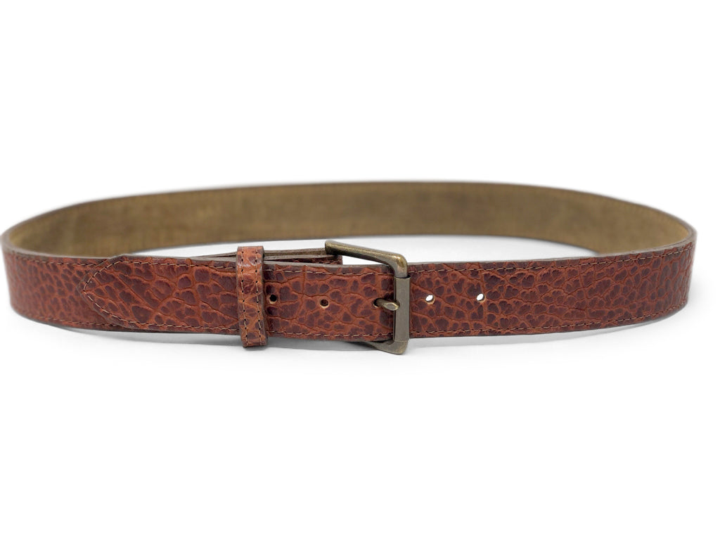 Handmade Leather Belt | American Shrunken Bison | Cognac from Jack Foster