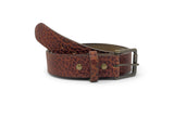 Handmade Leather Belt | American Shrunken Bison | Cognac from Jack Foster