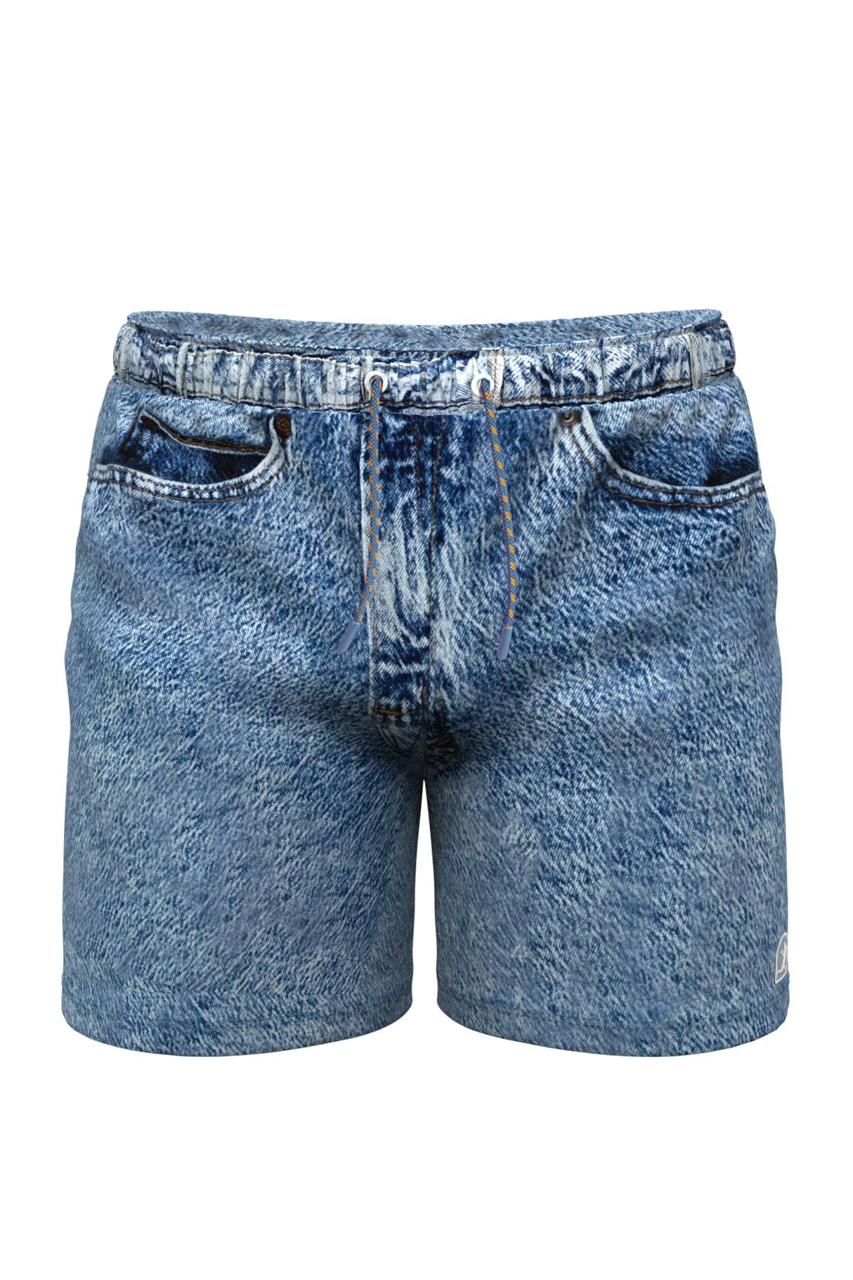 The Jacksonville Jort | Denim USA Ball Hammock® Pouch 8" Swim Trunks from Shinesty