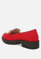 Jacop Micro Suede Metal Chain Link Loafers from London Rag International