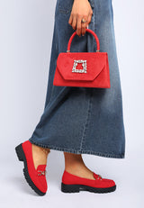 Jacop Micro Suede Metal Chain Link Loafers from London Rag International