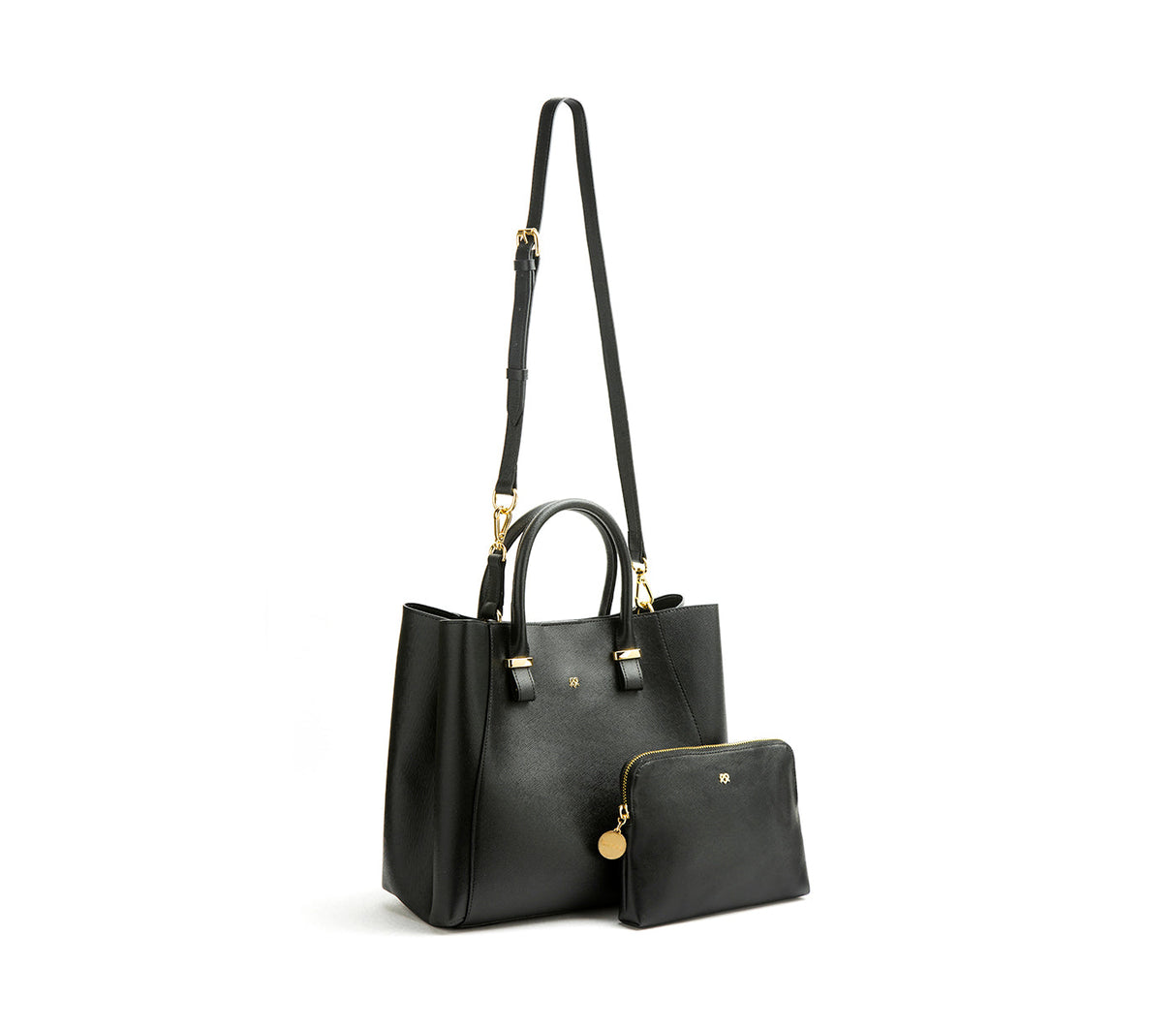 Jane - Black Vegan Leather Satchel from Gunas New York