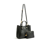 Jane - Black Vegan Leather Satchel from Gunas New York