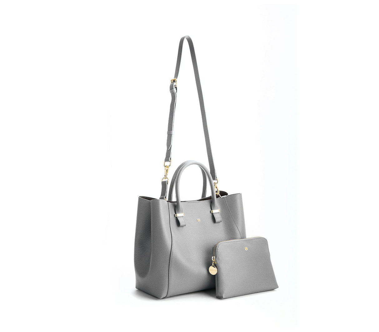 Jane - Grey Vegan Leather Satchel from Gunas New York
