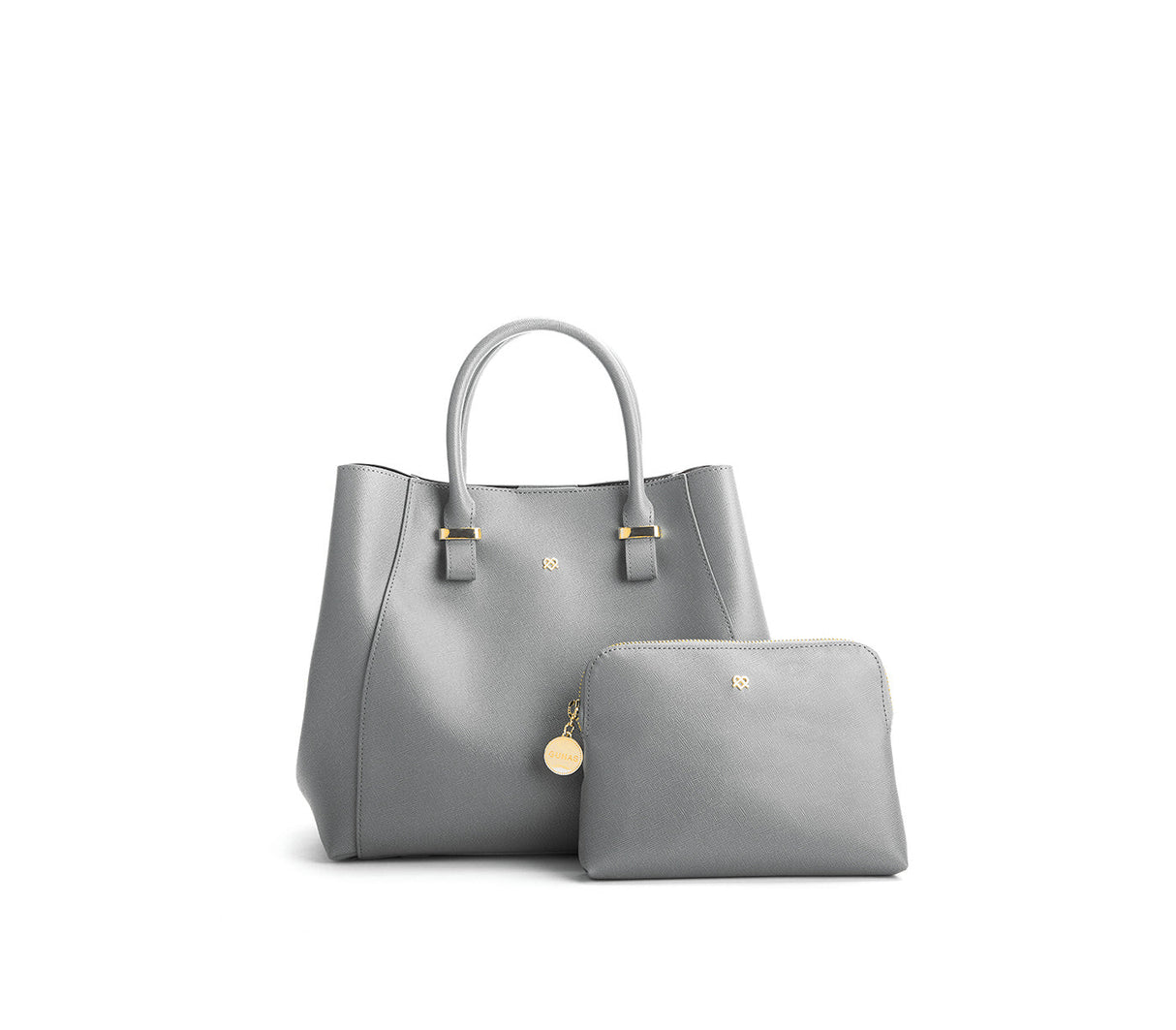 Jane - Grey Vegan Leather Satchel from Gunas New York