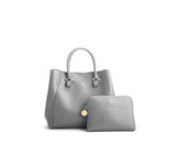 Jane - Grey Vegan Leather Satchel from Gunas New York