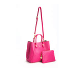 Jane - Hot Pink Vegan Leather Satchel from Gunas New York